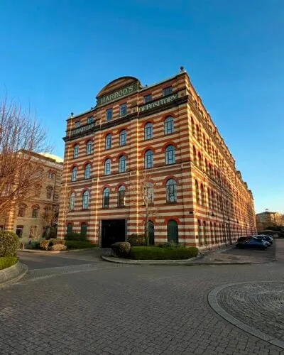 Image of the outside of Harrods Depository where we carried out a property inventory